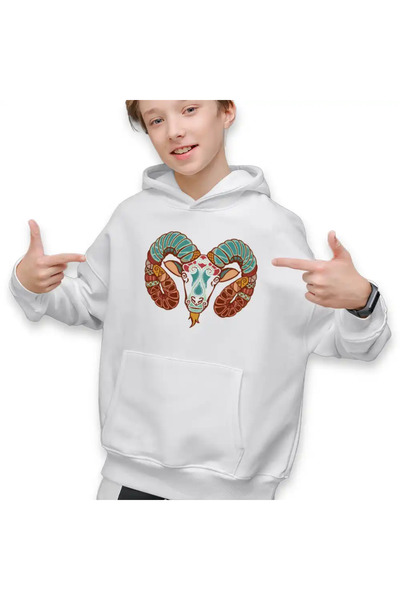 OEM Hanorac Copii Baieti Berbec Zodiac Horoscop Aries Mandala Astrologie