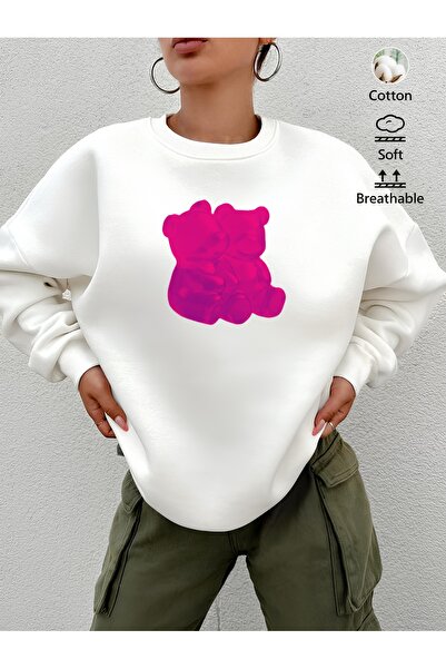 Aether سويت شيرت مطبوع بأكمام طويلة وقصة كبيرة الحجم