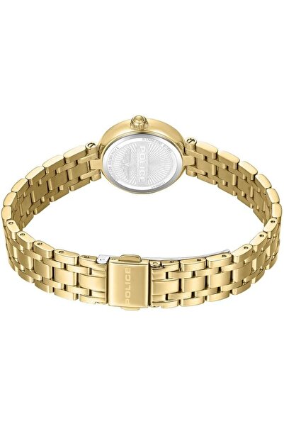 Police Denali Women's 36mm Watch with Silver Dial, Gold-Plated Hands & Gold-Plated 316L Stainless St
