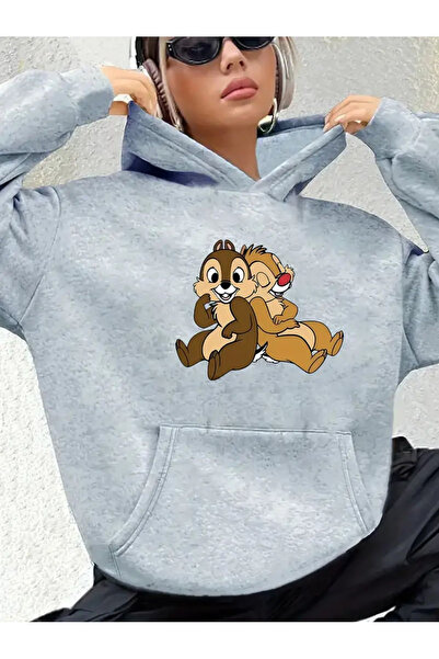 Eritqaa السنجاب الكرتون يطبع مقنعين البلوز هوديي