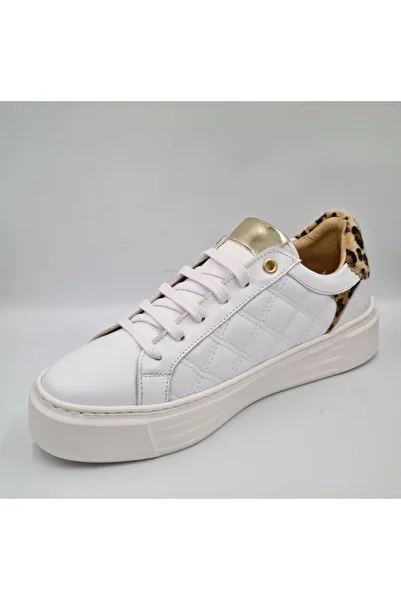 Mammamia D25Ka-7305 White Genuine Leather Women's Leather Sneaker
