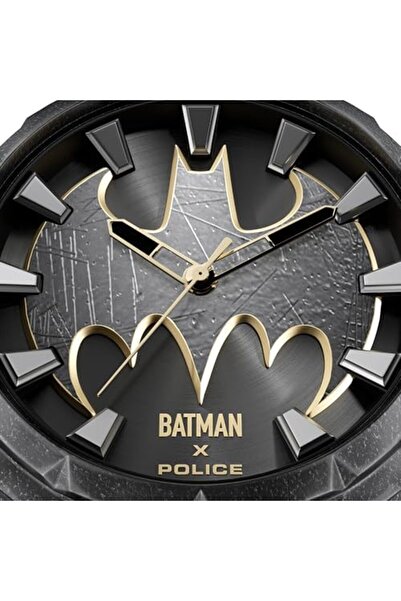 Police The Bat 45mm Men's Analog Antique Grey/Antique Gold Dial with Black/Yellow Leather