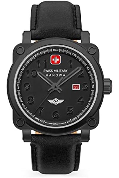 SWISS MILITARY HANOWA ساعة كوارتز تناظرية للرجال بسوار من الفولاذ المقاوم للص...
