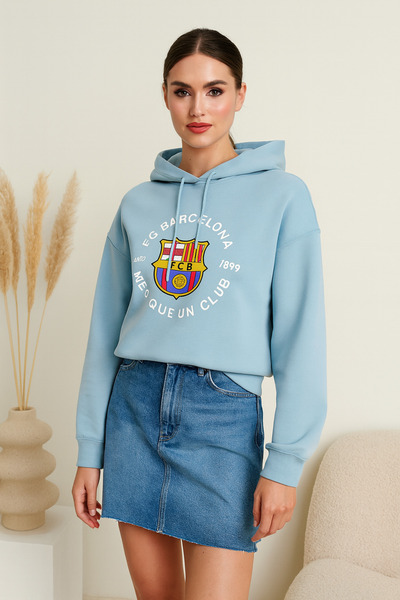 moda paketi Printed Hooded 2 Thread Sweatshirt
