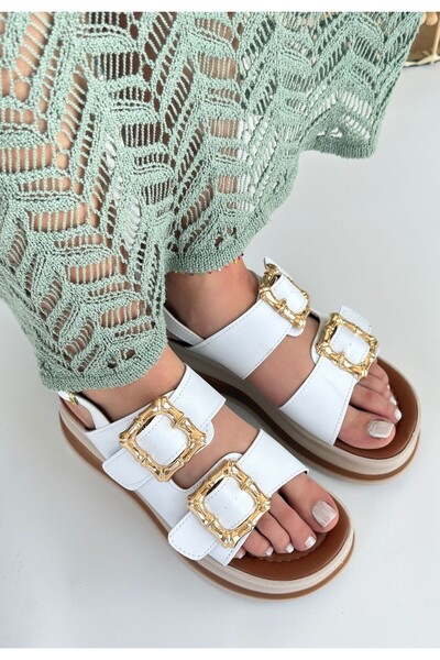 Erbilden White Skin Sandals