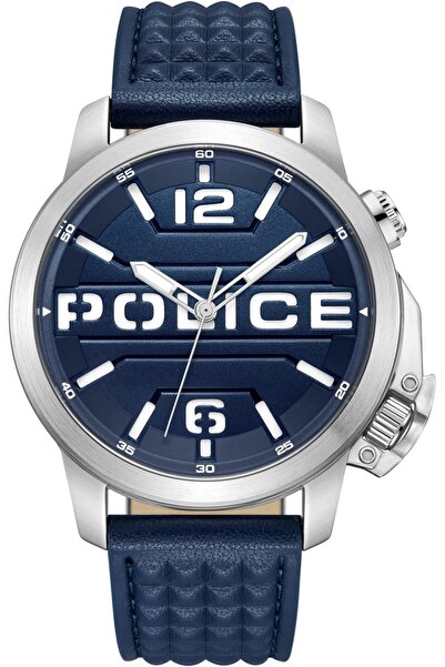 Police ساعة رجالية أوتوماتيكية تناظرية بحزام جلدي محكم