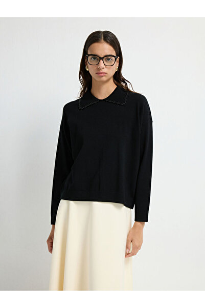 adL İnci Detaylı Triko Kazak