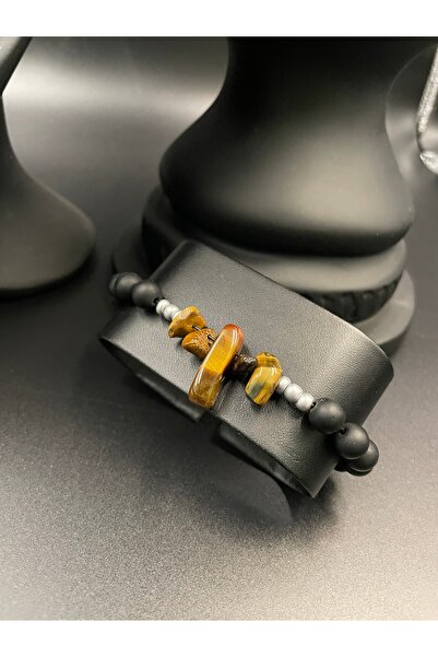 magıcgrange Tiger Eye Natural Stone Bracelet – for Self-Confidence, Protection, and Zodiac Compatibility (Leo, Gemini, Capricorn)