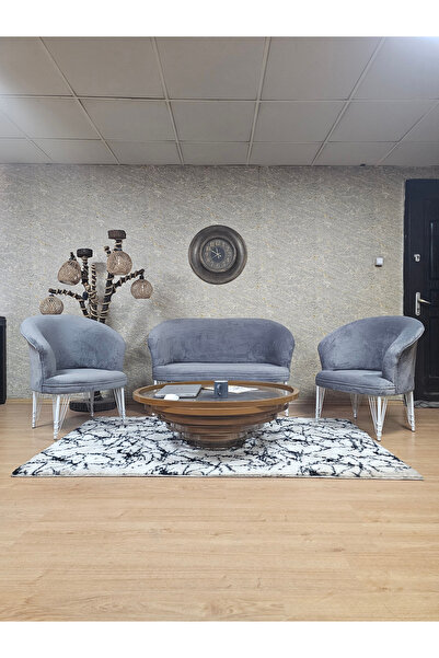 ZAFİR TEDDY Takım Beyaz Boyalı Telli Ayak Çay Seti Koltuk - Berjer , Balkon, ...