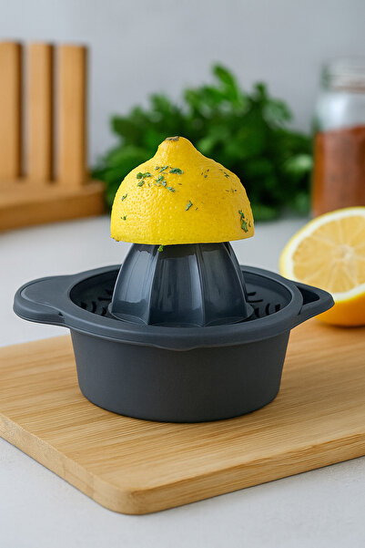 CEZVE HOME عصارة ليمون وبرتقال وحمضيات عملية مع وعاء - أنثراسيت