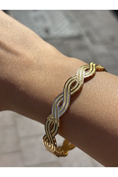 Has Kuyumcum 14 Ayar Altın Örme Kelepçe