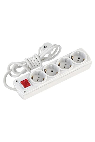 Mutlusan Olimpa Dörtlü Anahtarlı Topraklı Grup Priz 2mt