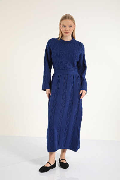 Suede Style 50685 - Stylish Comfortable Knitwear Women's Full Length Dress wi...