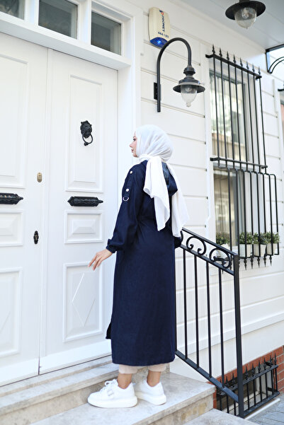 ALLMİRA FASHION Buttoned Hooded Denim Trench Coat