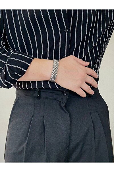 Arvens سوار فضي سميك للرجال من الفولاذ المقاوم للصدأ، مقاوم للتشوه، مناسب للجنسين، لا يتلاشى، عالي الجودة، قابل للدمج.