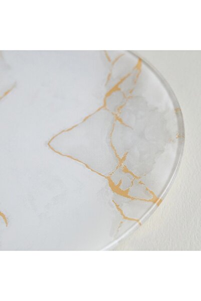 Home Centre Marbel Glass Serving Platter
