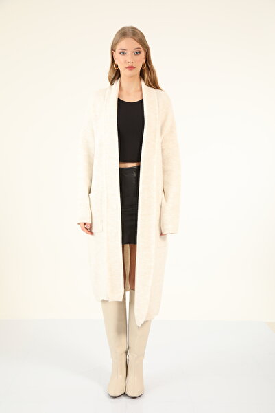 Suede Style 50674 - Stylish and Comfortable Women's Long Knitwear Jacket