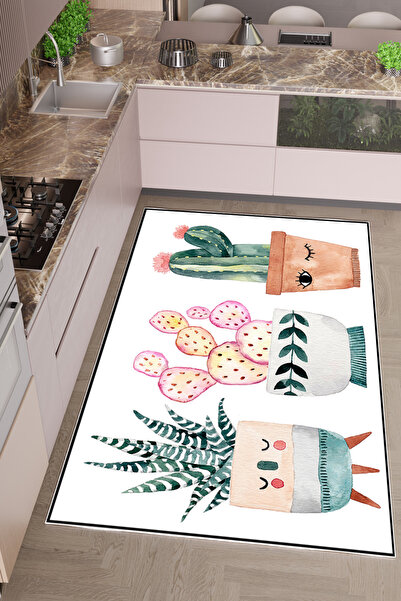 THEMODERNHANE Dijital Baskılı Makinede Yıkanabilir Kaymaz Tabanlu Antialerjik...