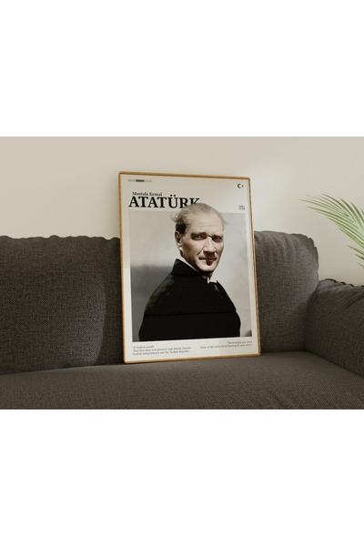 Dekorsiahome Pictură Atatürk într-o singură bucată cu rama din lemn TK1590