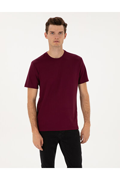 Pierre Cardin Crvena majica regularnog kroja Debela tekstura okrugla kragna O...