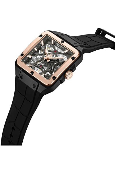 Kenneth Cole New York Gotham Men's 41.5mm Automatic Watch with Gunmetal Dial & Black Silicone Strap