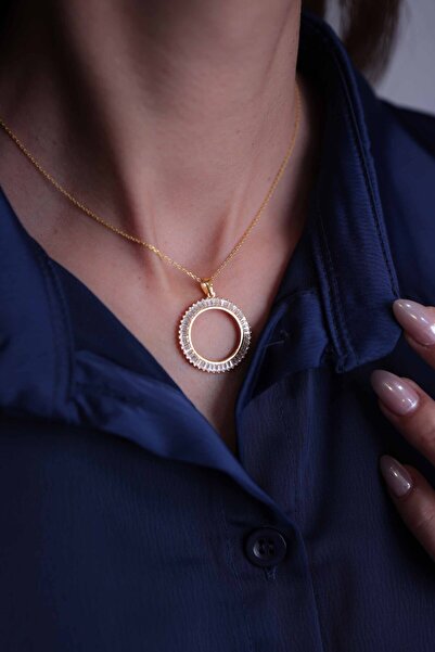 Kiriş Gümüş 925 Ayar Gümüş Çeyrek Altın Takmak İçin Kadın Gümüş Kolye (45+5CM) 6