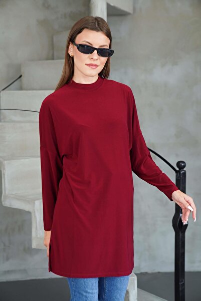 penyebizden Modest Wear Extra Long Tunic - Burgundy