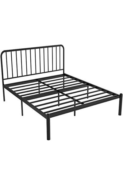 SKY TOUCH إطار سرير كلاسيكي معدني من SKY-TOUCH مع قاعدة مرتبة ومنصة معدنية شديدة التحمل، من الحديد