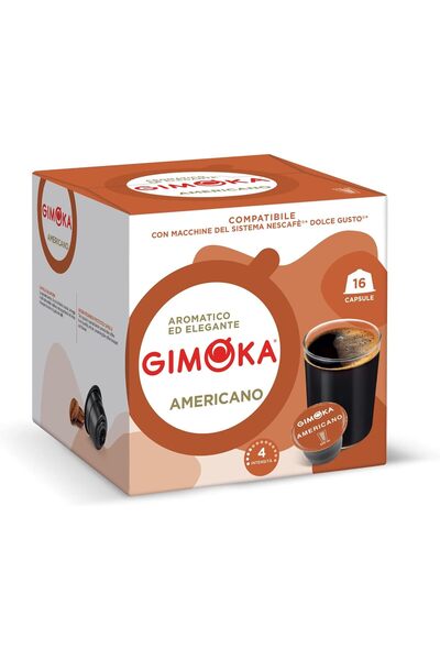 Gimoka كبسولات قهوة أمريكانو لماكينة دولتشي جوستو - ١٦ قطعة