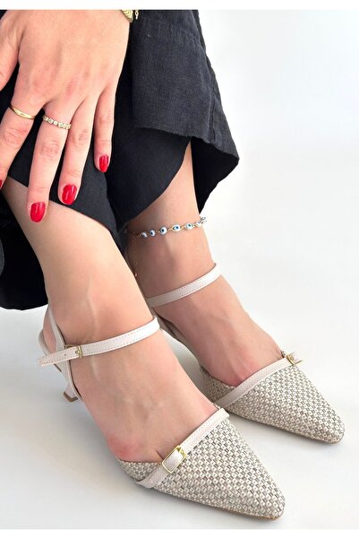 BESKAR Lanna beige skin high heeled shoe