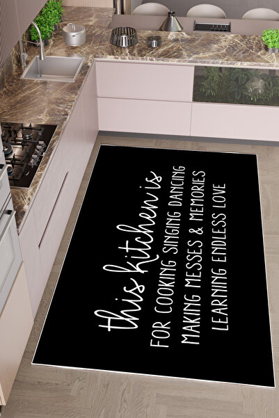 THEMODERNHANE Dijital Baskılı Makinede Yıkanabilir Kaymaz Tabanlu Antialerjik...