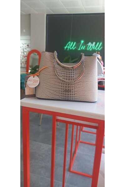 KRISTE BELL timsah platin kadın çanta