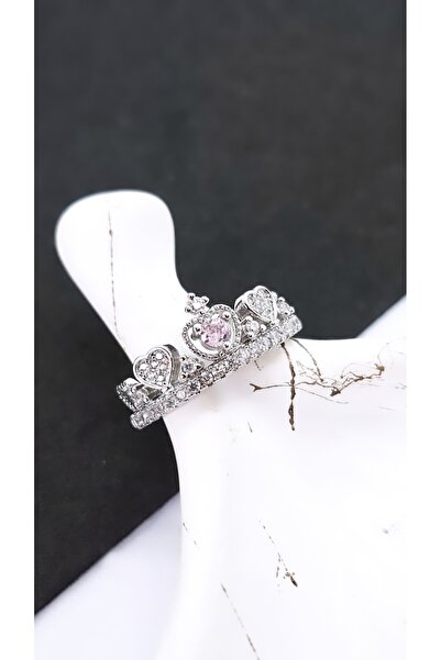 Serenity خاتم فولاذي بلون فضي من Pinterest Princess