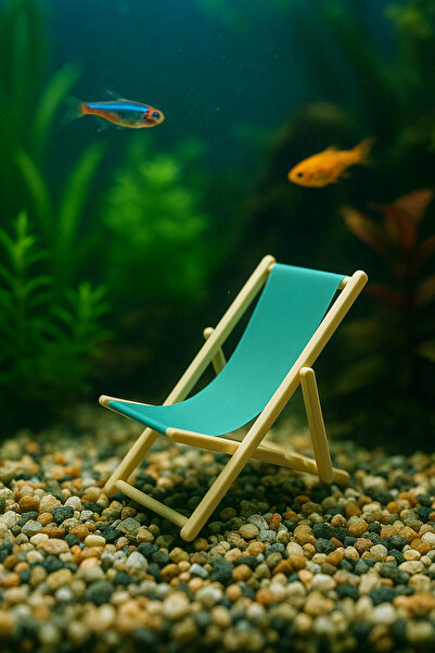 MDİZMİR Şezlong Akvaryum Dekoru Fanus , Mini Akvaryum Büyük Akvaryum ( Renk B...