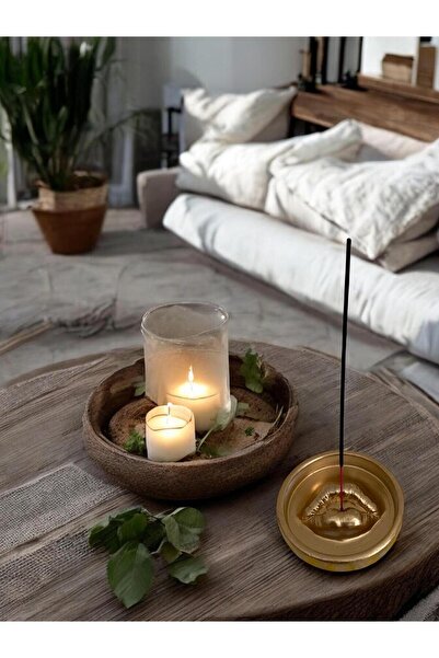 Porselian El Yapımı Beton Dudak Figürlü Tütsülük | Modern Dekoratif Tütsü Tab...