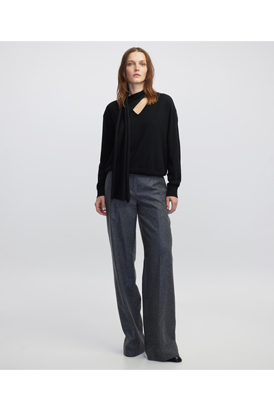 İpekyol Atkılı V yaka triko