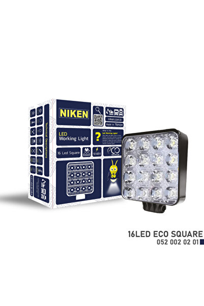 Oto Kasım Niken Çalışma Lambası Off Road Led Sis Lambası 16 Led Kare KALIN KA...