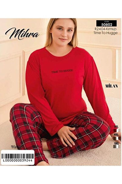 Mihra Milan Basic Yumuşak Dokulu Büyük Beden Kadın Pijama Takımı