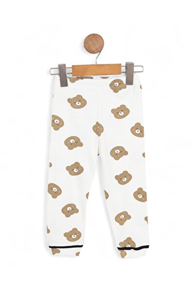 Egelite Boys 0-6 Years Old Teddy Bear Printed, Double Breasted Collar Seasonal Buttoned Nightgown Pajama Set