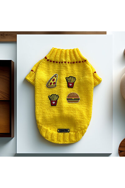 Lady Fify Köpek için Fast Food Mania Sarı Kazak