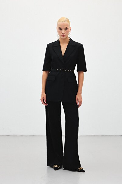 Sateen Широкі бавовняні штани - чорні