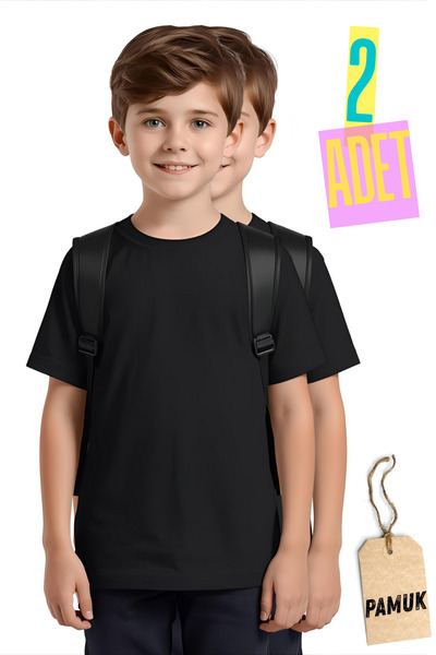 Dolce Destino Tricou negru pentru școală – SET DE 2 - Tricou pentru copii din...