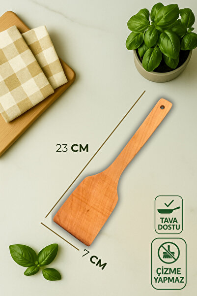 Ülgenev Set of 2 Bamboo Wooden Spoons, Rice Spoon, Serving Spoon and Spatula Wooden Kitchen Set, Dowry Box