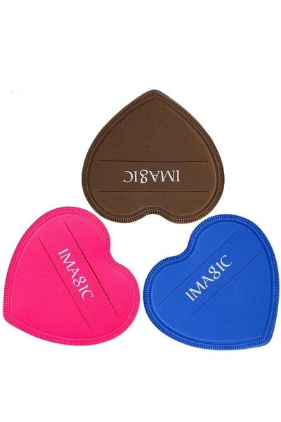 imagic إسفنجة بودرة على شكل قلب - إسفنجة مكياج ناعمة للوجه، كريم الأساس، البودرة السائبة والدمج - Reu