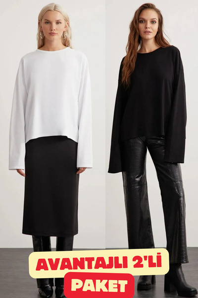 dgs look 2-пакетний базовий жіночий 100% бавовняний футболка з круглим вирізо...