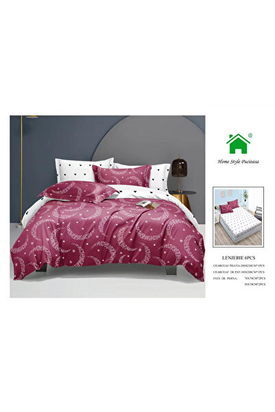 FIONNA.RO Lenjerie De Pat Finet Cu Elastic - Rosu Cherry Semiluna