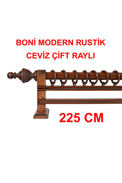di'mora by ağbaht züc. Boni Modern Rustik Ahşap Rustik Perde Askısı Çift Rayl...