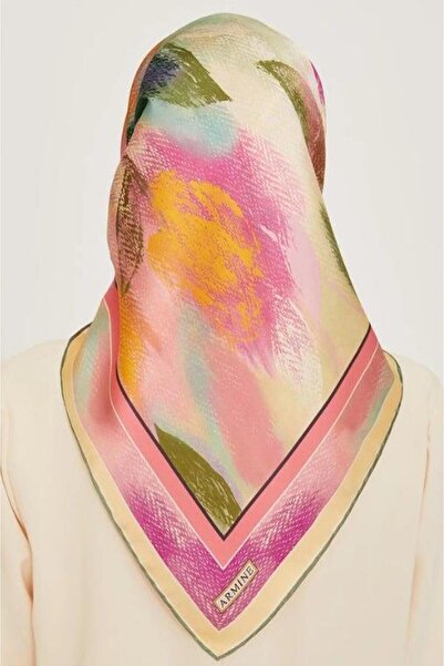 Armine Шовковий шарф 2025 Зима - 9240-32 Масляно-жовтий Сура