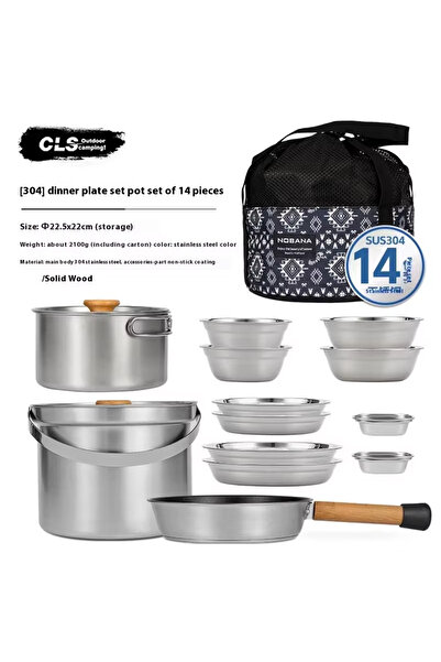 Choice مجموعة أواني نوبانا الجديدة المصنوعة من الفولاذ المقاوم للصدأ للاستخدام الخارجي والتخييم والعائلة، سعة 5 لتر، وعاء حساء محمول للنزهات