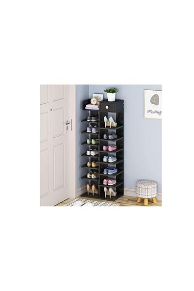 Generic رف أحذية خشبي من BLOOMING TIME مكون من 7 طبقات، رف تخزين مريح للأحذية...